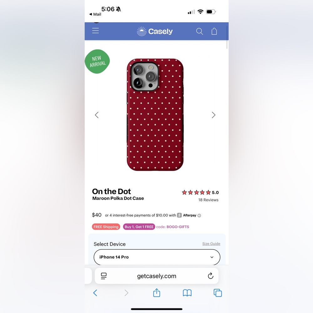 Casely On the Dot Maroon Polka Dot Case